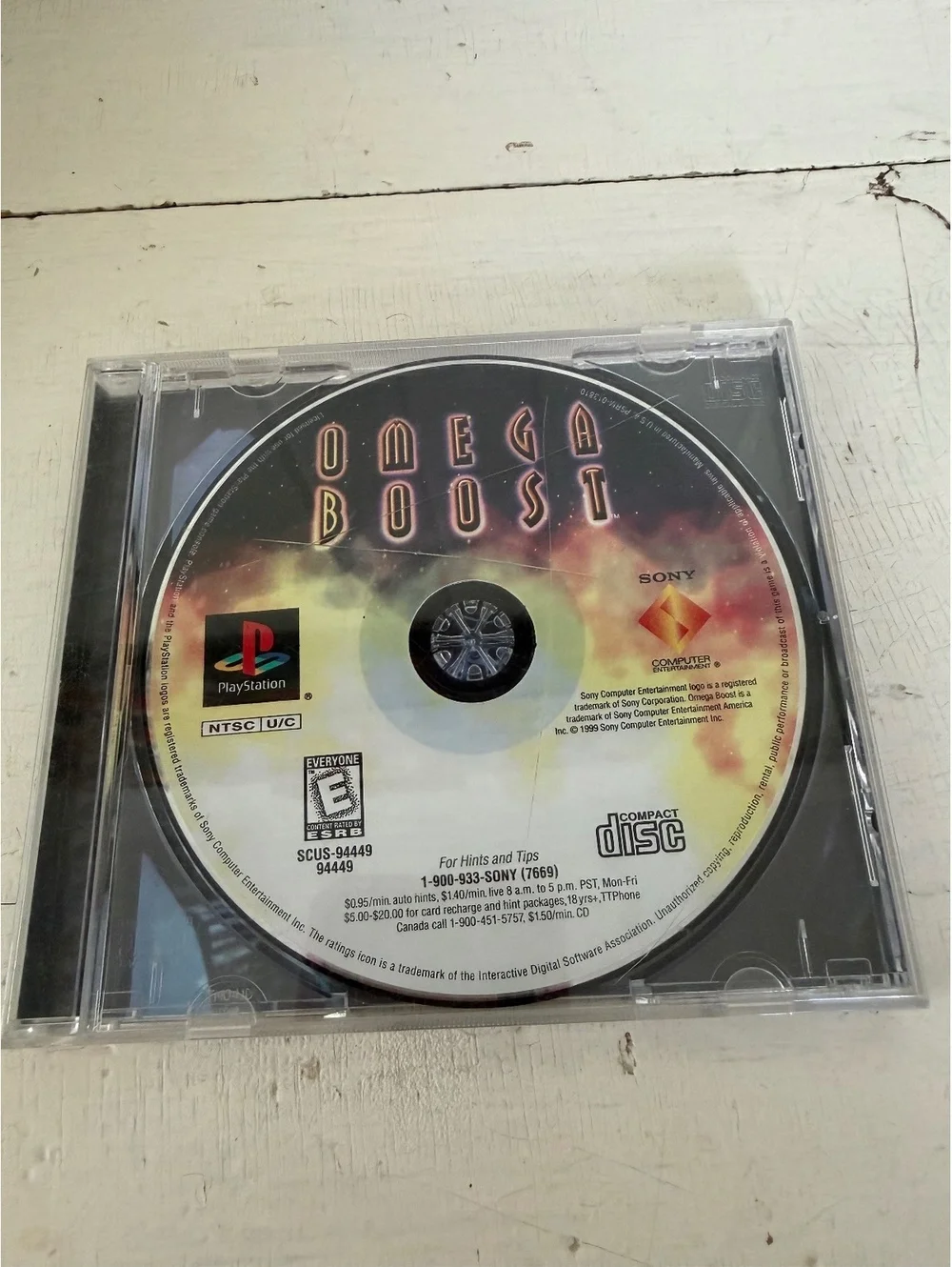 Omega Boost PlayStation 1 Game Disc and Case - Complete with Original Cover